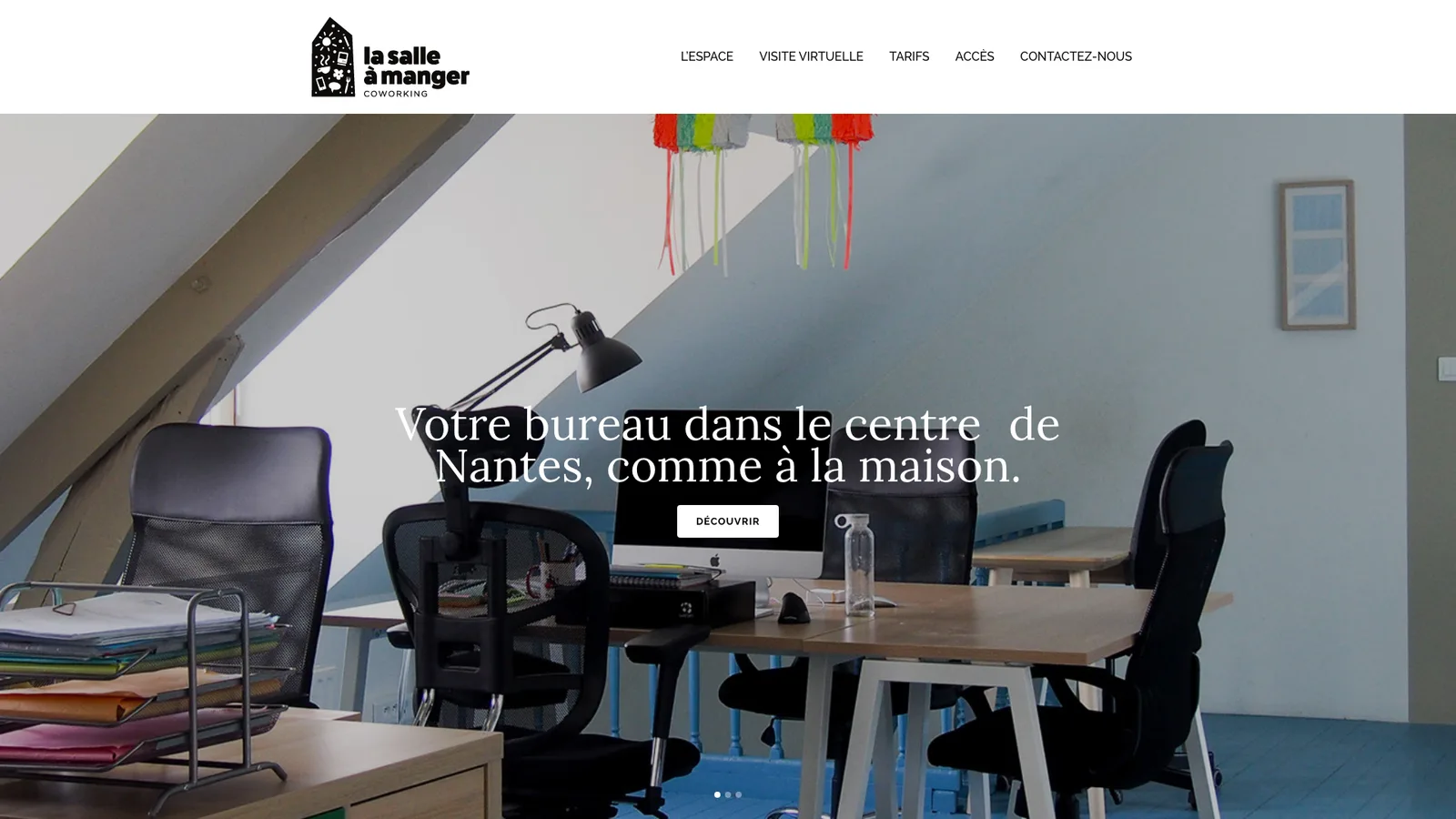 Capture d’écran de la page d’accueil de La Salle à Manger, coworking à Nantes